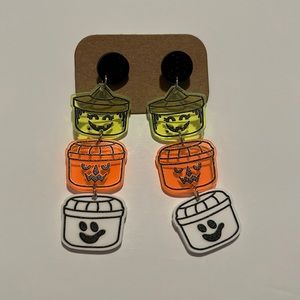 Halloween Pail Dangle Earrings